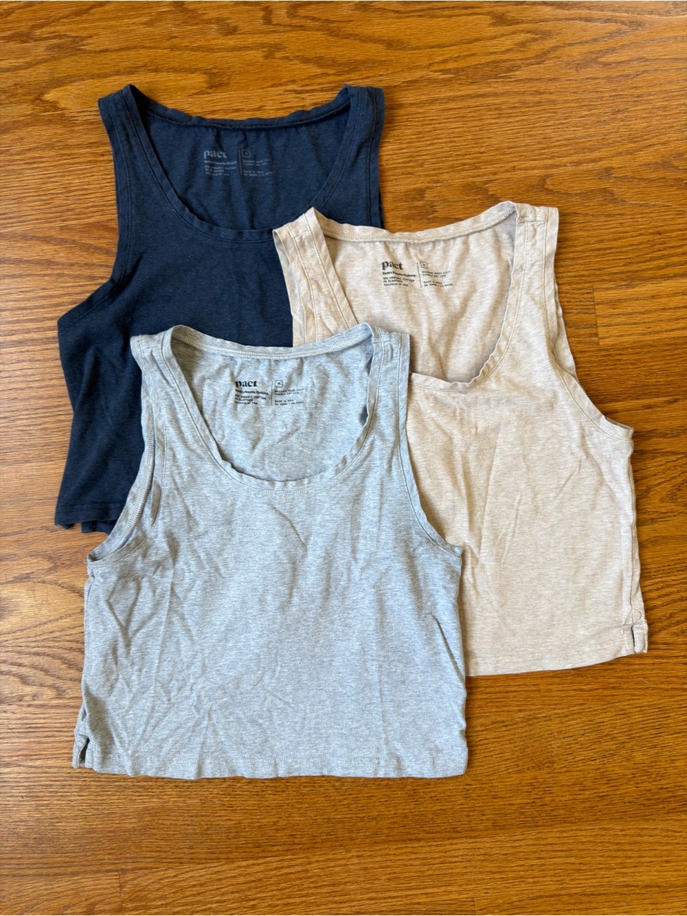 3-Pack Pact Cool Stretch Cropped Tanks